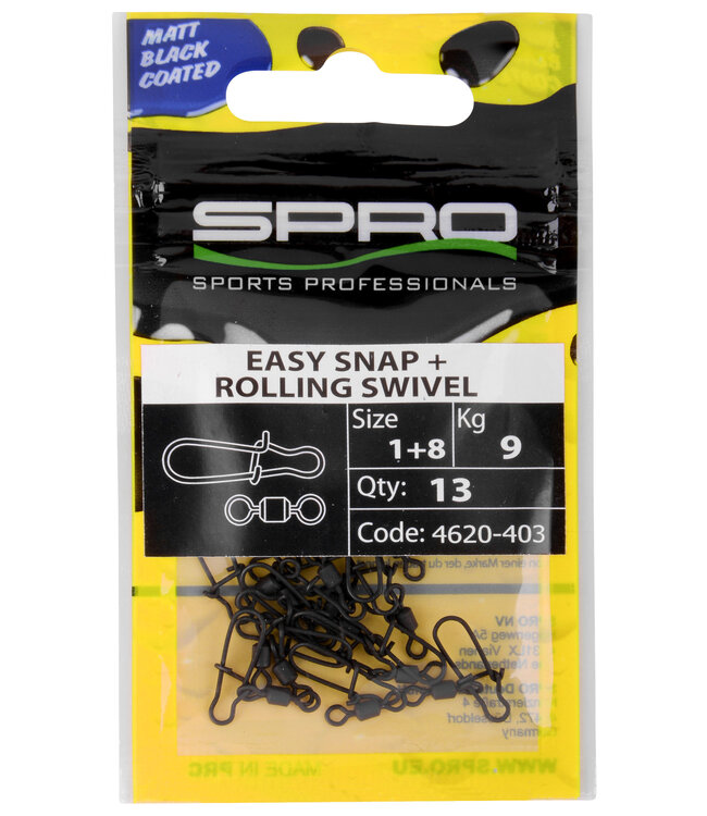 SPRO SPRO MATTE BLACK EASY SNAP+RG SWIVEL
