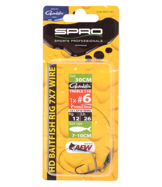 Spro SPRO HEAVY DUTY BAITFISH RIG 12/18KG 30CM + SINGLE HOOK