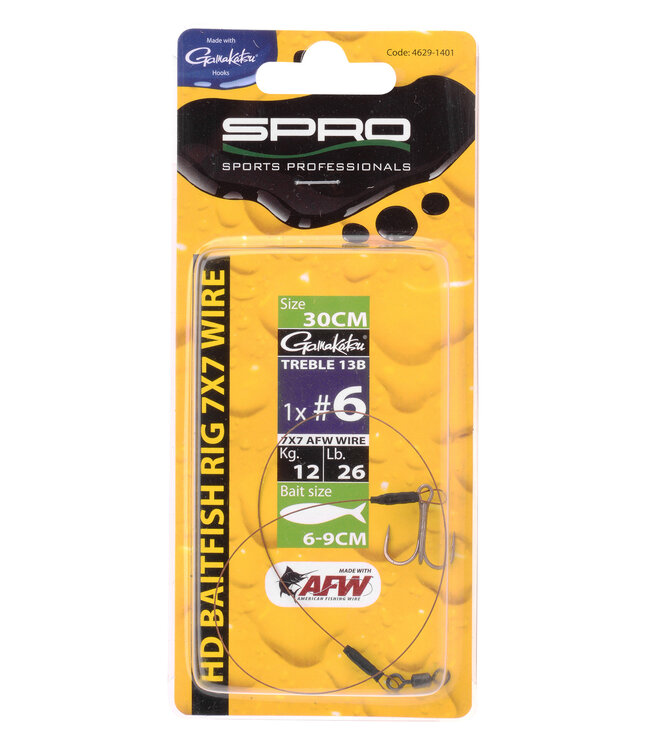Spro SPRO HEAVY DUTY BAITFISH RIG 12/18 KG 30CM