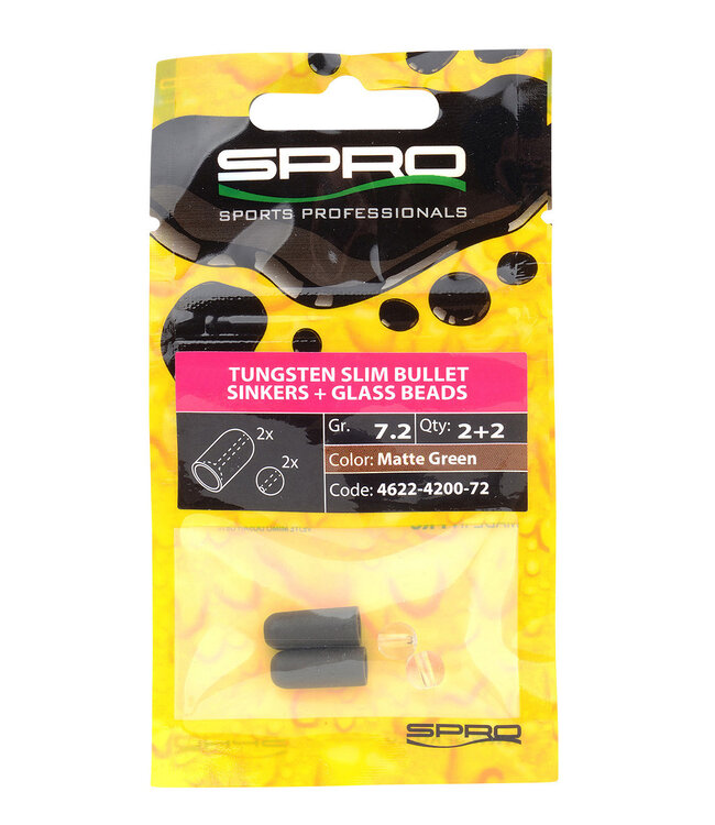 Spro SPRO TUNGSTEN SLIM BULLET SINKERS MATTE GREEN