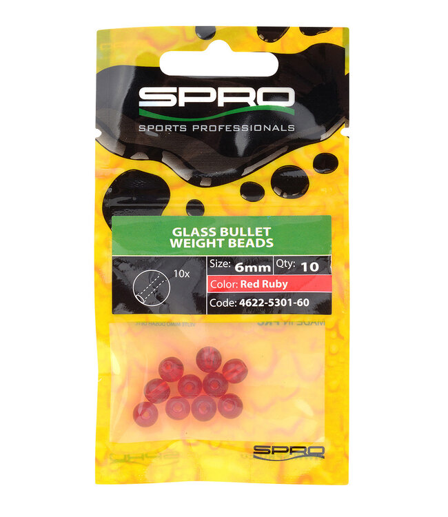 Spro SPRO ROUND SMOOTH GLASS BEADS RED RUBY