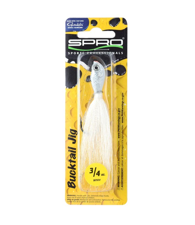 SPRO SPRO Bucktail Jig – White   7 - 227 GRAM
