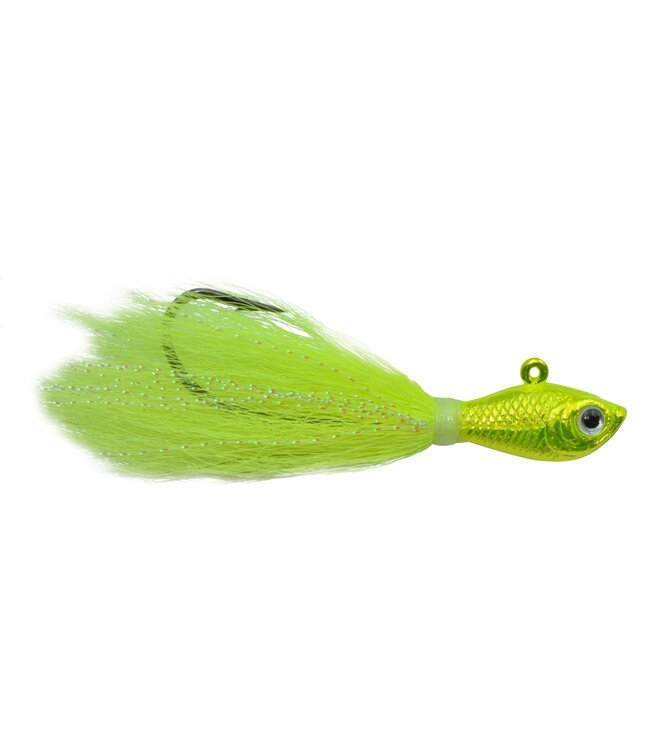 Spro SPRO Chrome Bucktail Jig – Chrome Chartreuse  21-85 GR