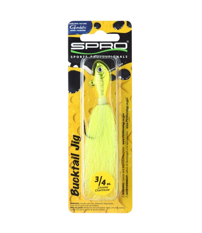 SPRO SPRO Chrome Bucktail Jig – Chrome Chartreuse  21-85 GR