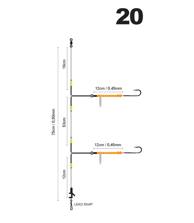 SPRO SPRO  20 SALT RIG CHAIN BLADE FLUORO #1/0