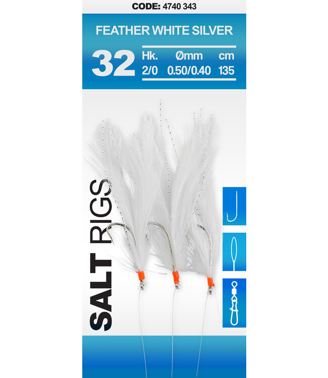 Spro SPRO  32 SALT RIG FEATHER WHITE SILVER