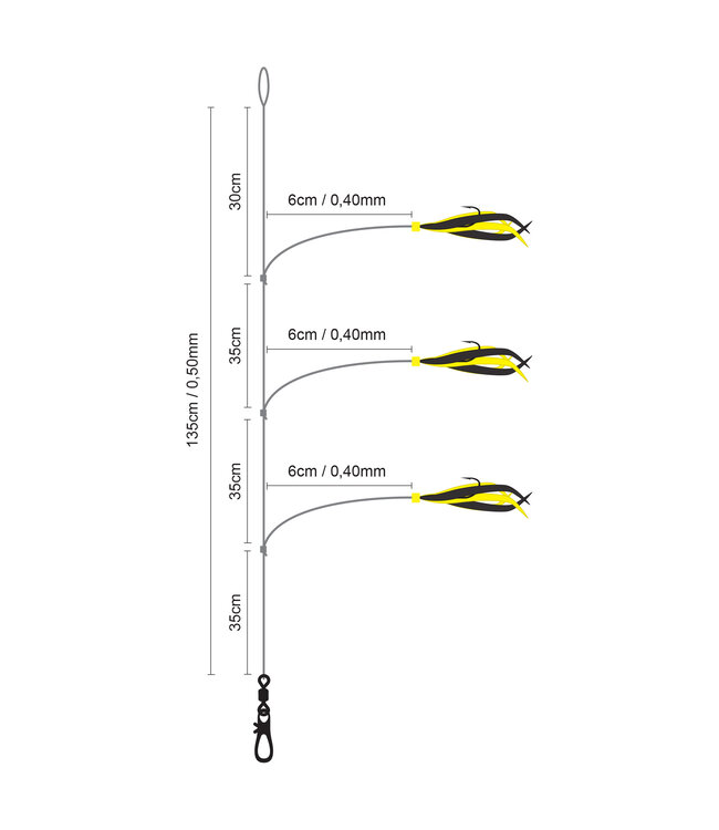 SPRO SPRO  46 SALT RIG FEATHER BLACK YELLOW