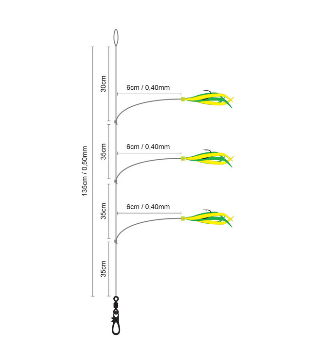 SPRO SPRO  48 SALT RIG FEATHER GREEN YELLOW