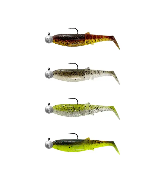 Savage Gear SAVAGE GEAR CANNIBAL SHAD MIX, Set van 4 Softbaits (6,8-12,5cm)