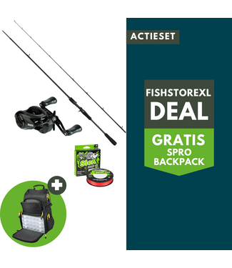 FishstoreXL Snoek Actieset Light – 2.13m 15-45g + Reel + Lijn + GRATIS Backpack