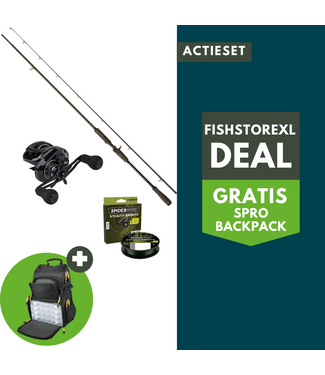 FishstoreXL Snoek Actieset Heavy 2.21m 70-130g + Reel + Lijn + GRATIS Backpack