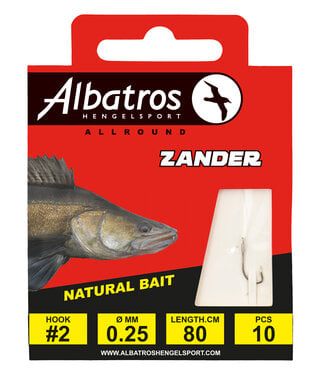 Albatros  ALBATROS Hakenboekje Snoekbaars #2 80cm 0.25mm