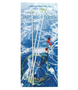 Albatros  ALBATROS Deep Blue Luminous Flat-Sea Rig 3 Arm - 3 Haken