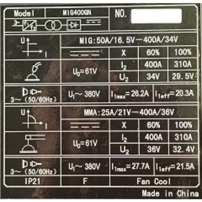 MIG-lasapparaat CONTIWELD type CONTI-MIG400GN3