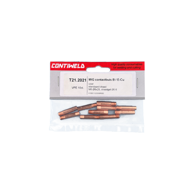 Contactbuis type B, M6 Ø6x25, E-Cu, voor draad Ø0,6