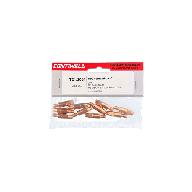 Contactbuis type C, M6 Ø8x28, E-Cu, voor draad Ø0,6