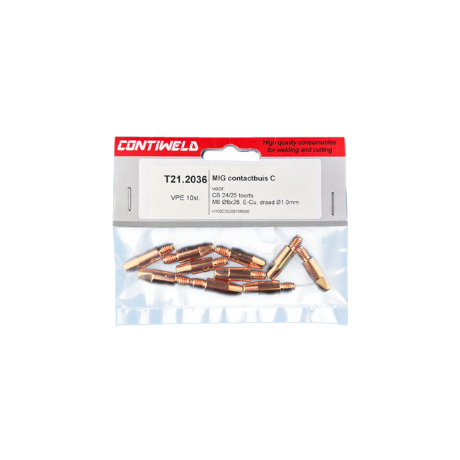 Contactbuis type C, M6 Ø8x28, E-Cu, voor draad Ø1,0