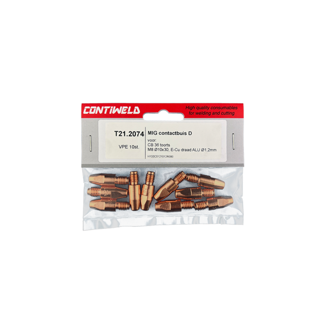 Contactbuis type D, M8 Ø10x30, E-Cu A voor Aluminium draad Ø1,2