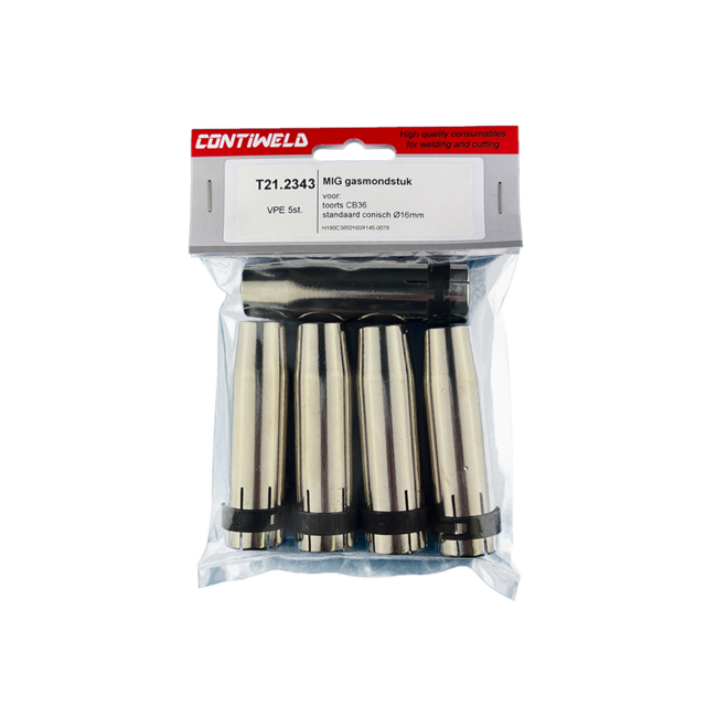 Gasmondstuk voor toorts CB36. Standaard conisch, opening Ø16