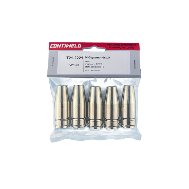 Gasmondstuk voor toorts CB25, sterk conisch, opening Ø12