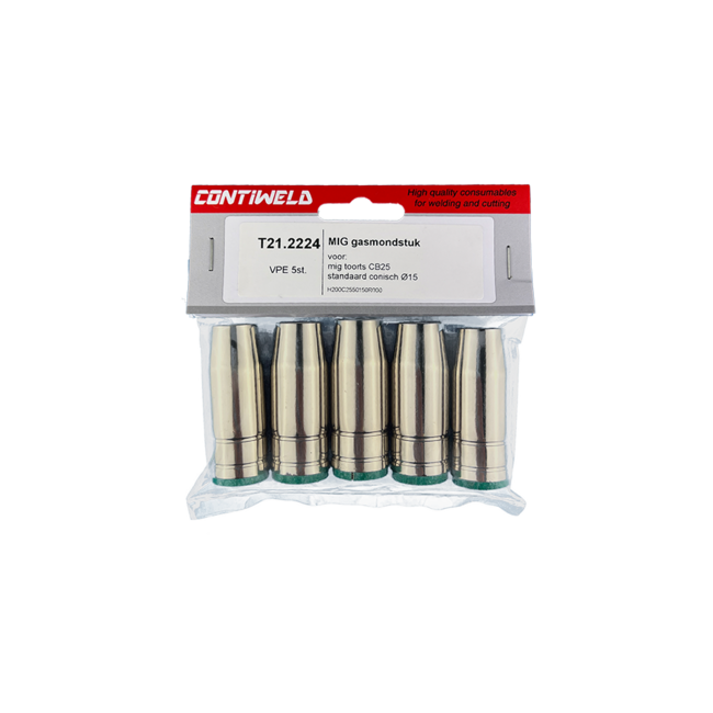 Gasmondstuk voor toorts CB25, standaard conisch, opening Ø15