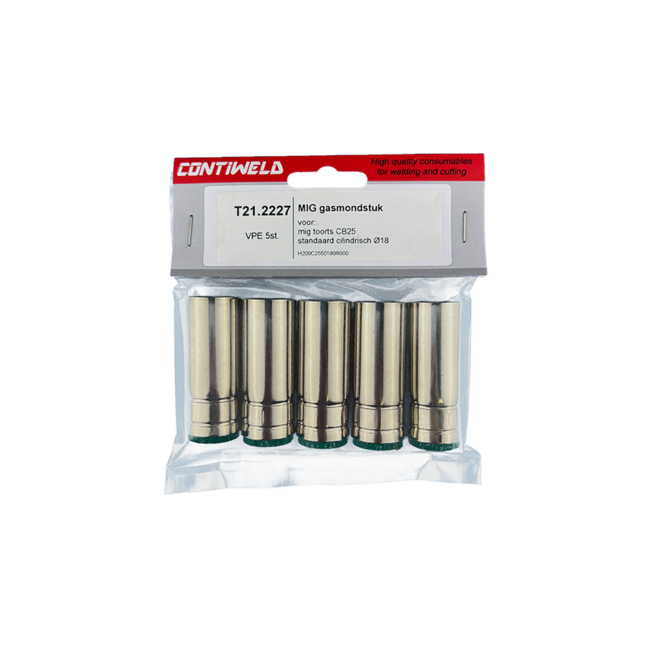 Gasmondstuk voor toorts CB25, cilindrisch, opening Ø18