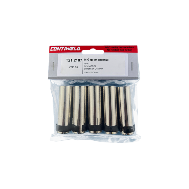 Gasmondstuk voor toorts CB24, cilindrisch, opening Ø17