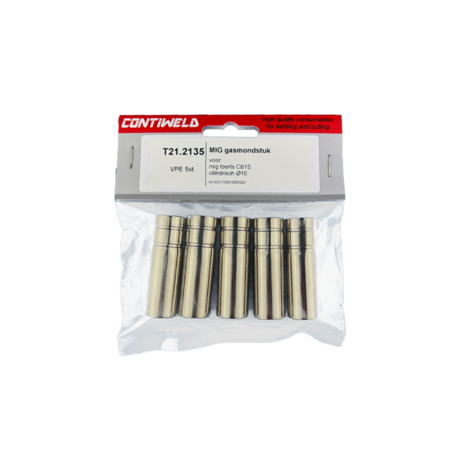 Gasmondstuk voor toorts CB15, cilindrisch, opening Ø16