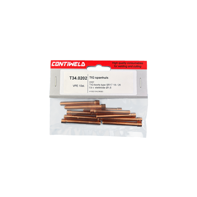 Spanhuls E3, voor toorts SR17, SR26, SRW18, voor standaard houder en gaslens en elektrode Ø1,6