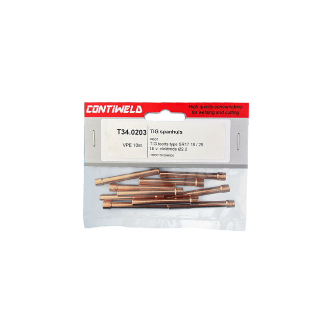 Spanhuls E3, voor toorts SR17, SR26, SRW18, voor standaard houder en gaslens en elektrode Ø2,0