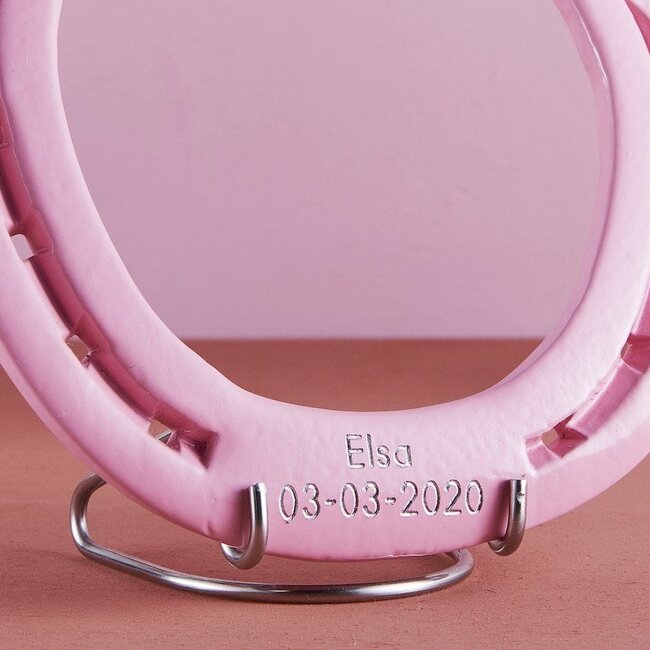 Baby pink birth horseshoe