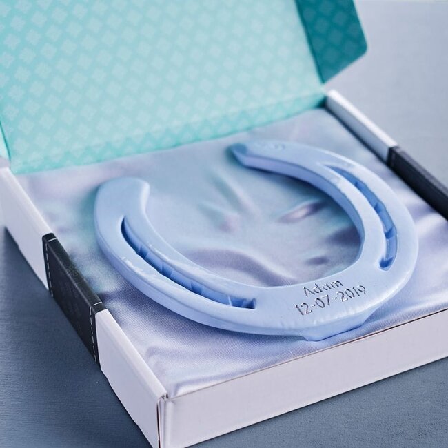 Baby blauw geboorte hoefijzer