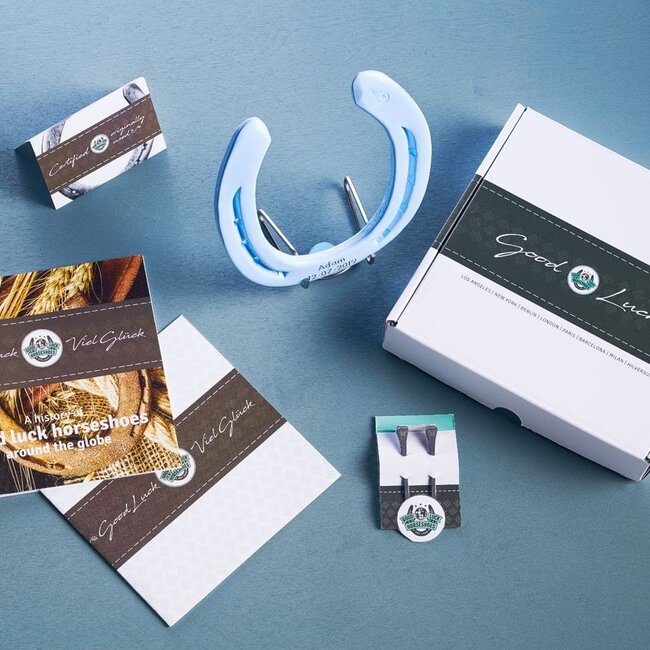 Baby blauw geboorte hoefijzer