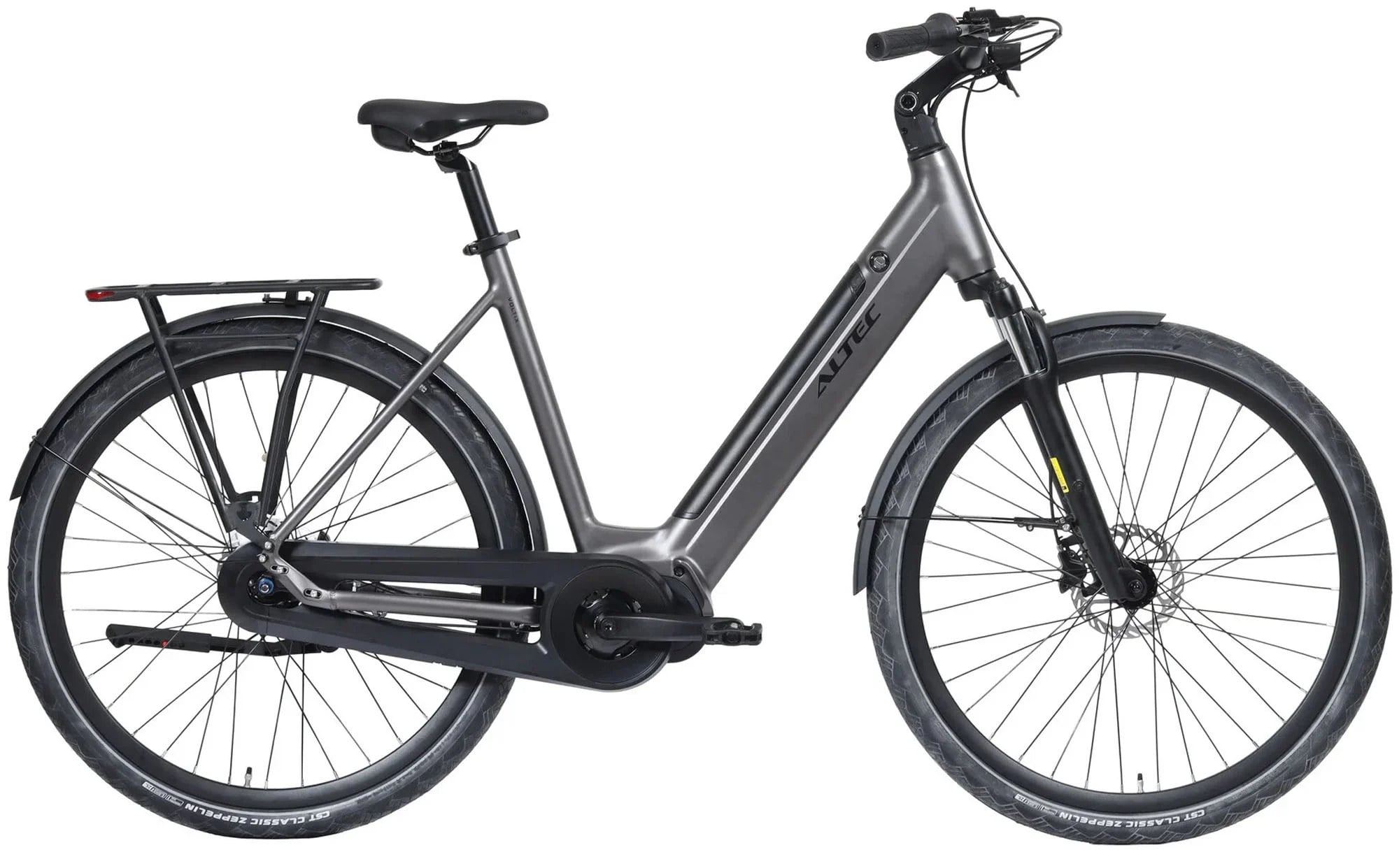 Altec Voltix elektrische damesfiets in Taupe Brown, volledig zijaanzicht