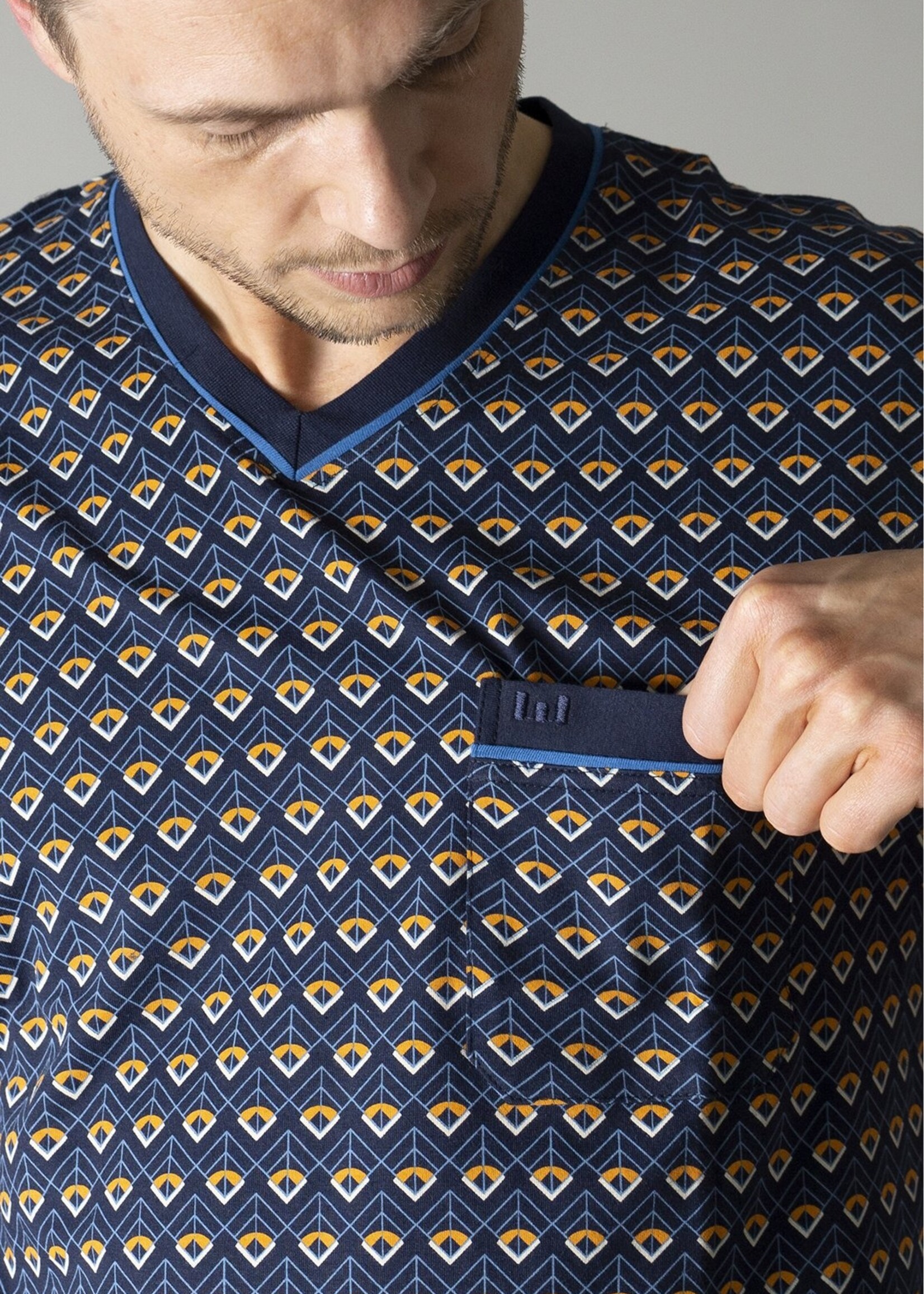 Götzburg Gotzburg heren shortama blauw modern