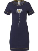 Rebelle by Pastunette Rebelle Nachthemd korte mouw donkerblauw - flower