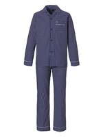 Robson Robson Doorknoop heren pyjama donkerblauw katoen