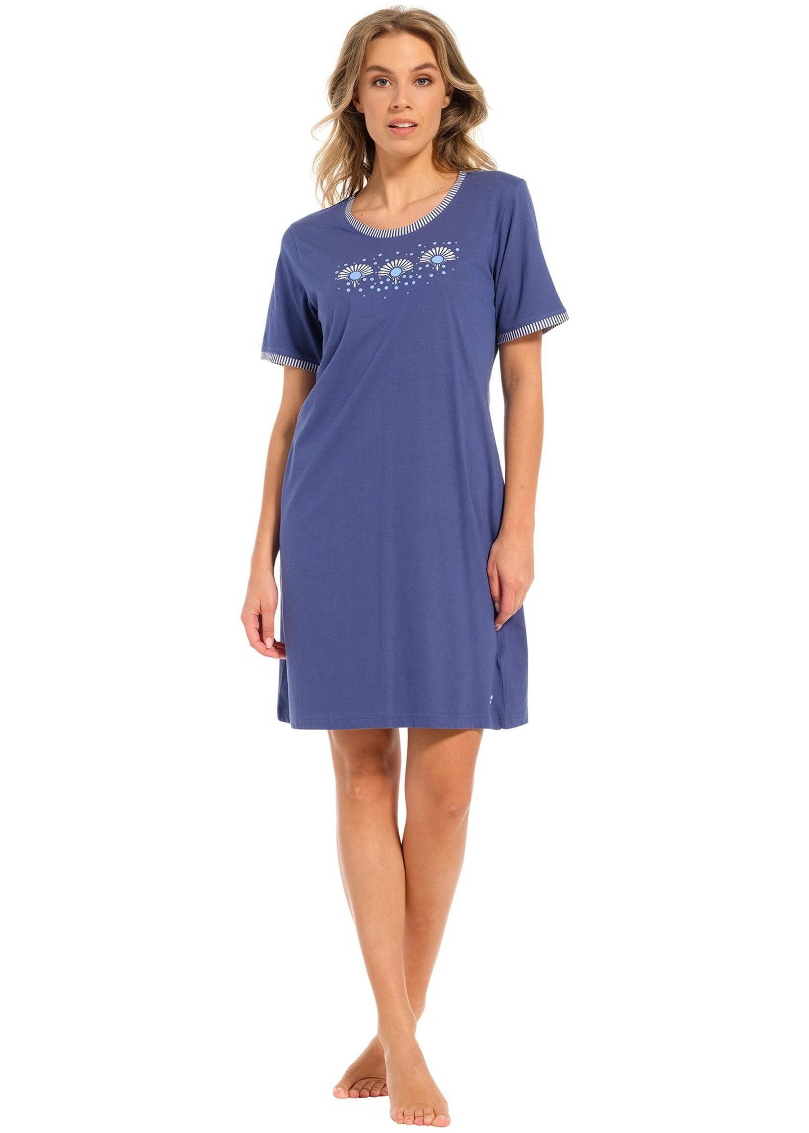 Pastunette Dames nachthemd  korte mouw - katoen blue life