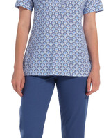 Pastunette Pastunette dames pyjama met 3/4 broek - graphic blue