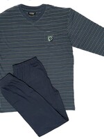 Outfitter Heren pyjama stripes - blauw