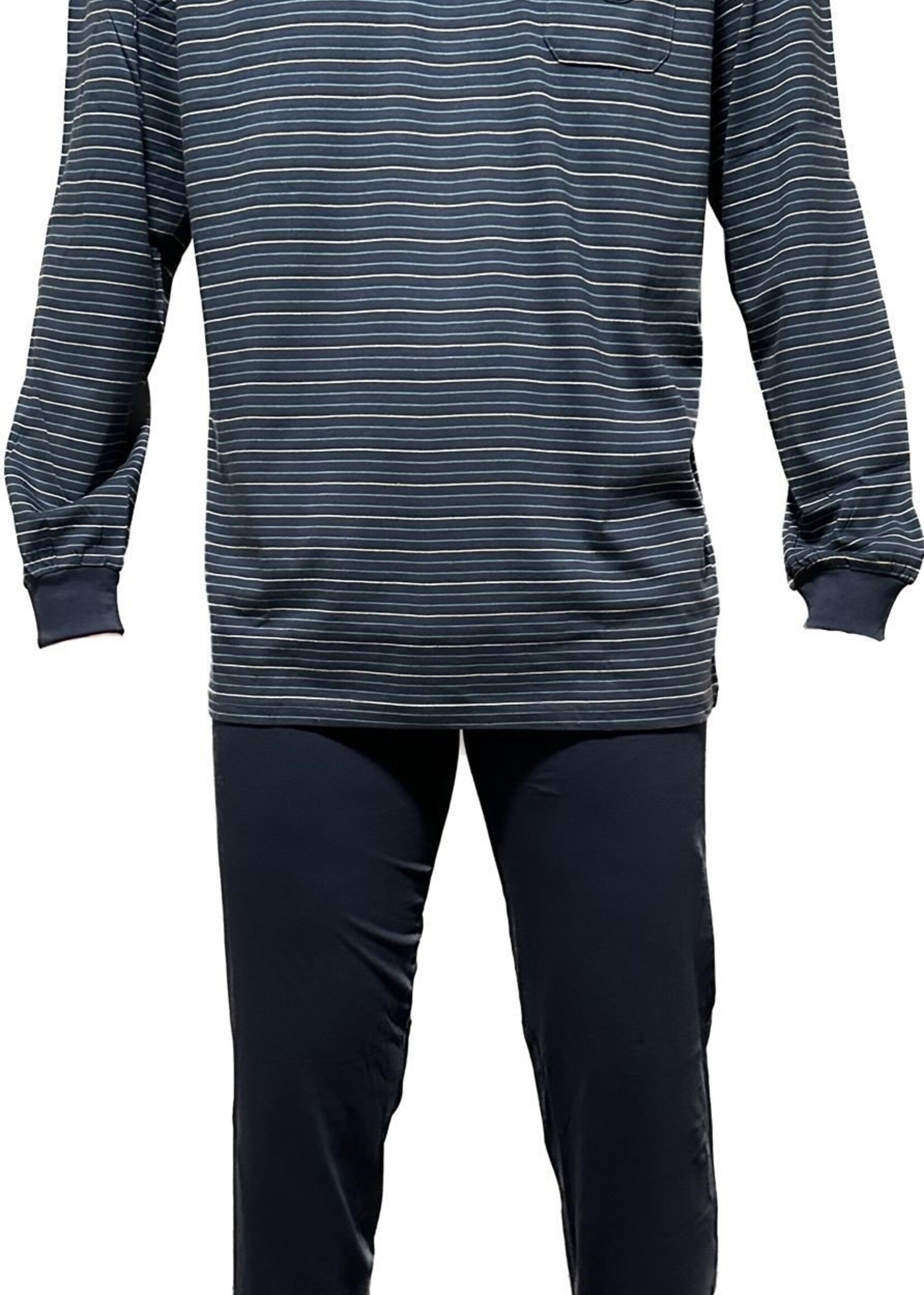Outfitter Heren pyjama stripes - blauw