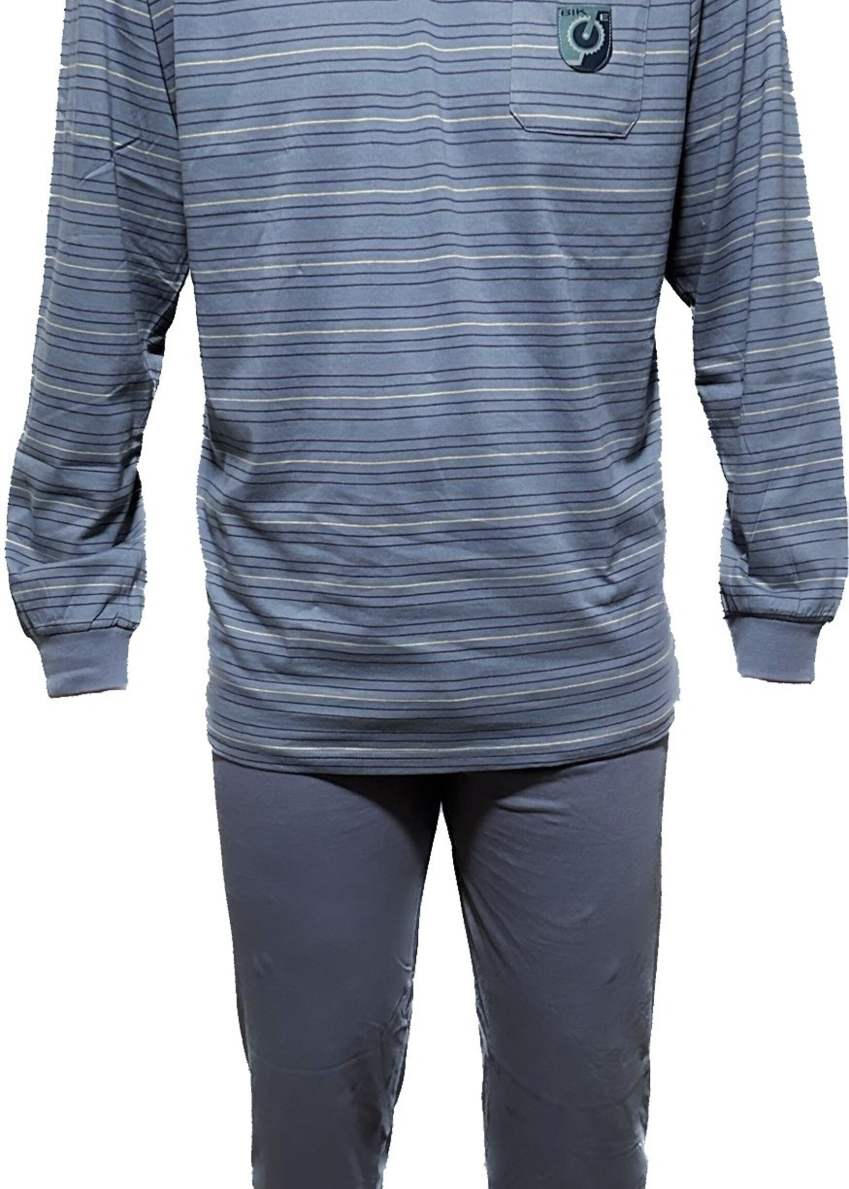 Outfitter Heren pyjama stripes - stone blauw