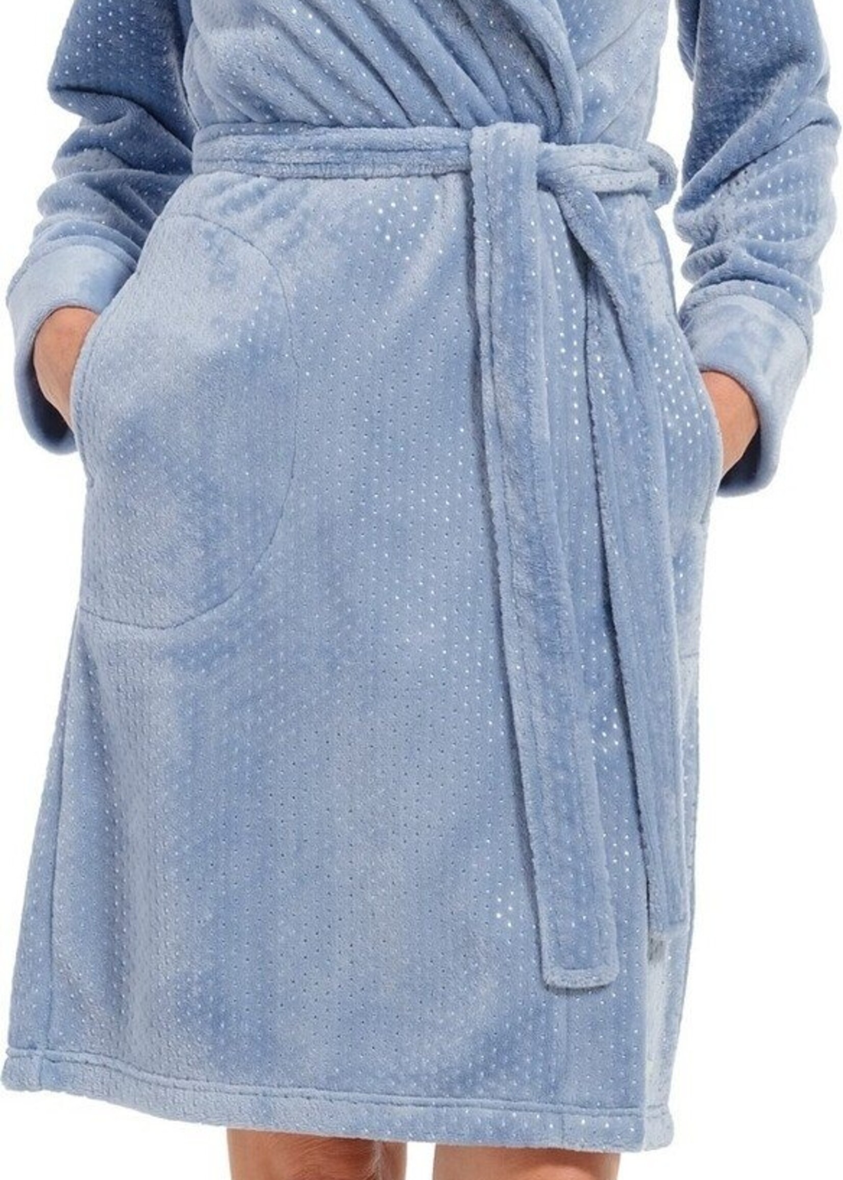 Pastunette Pastunette dames badjas fleece - blue