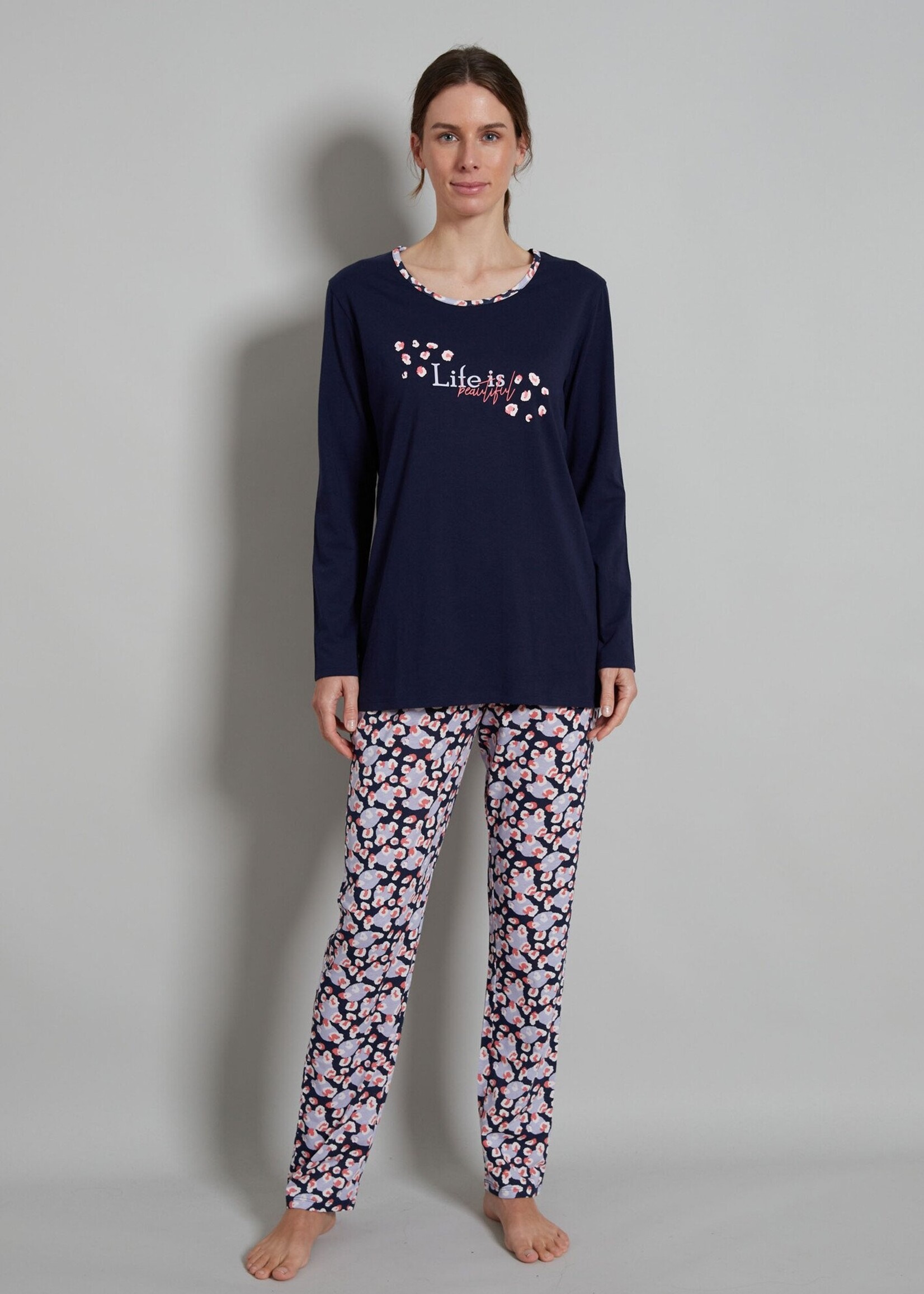 Götzburg Gotzburg dames pyjama katoen - donkerblauw
