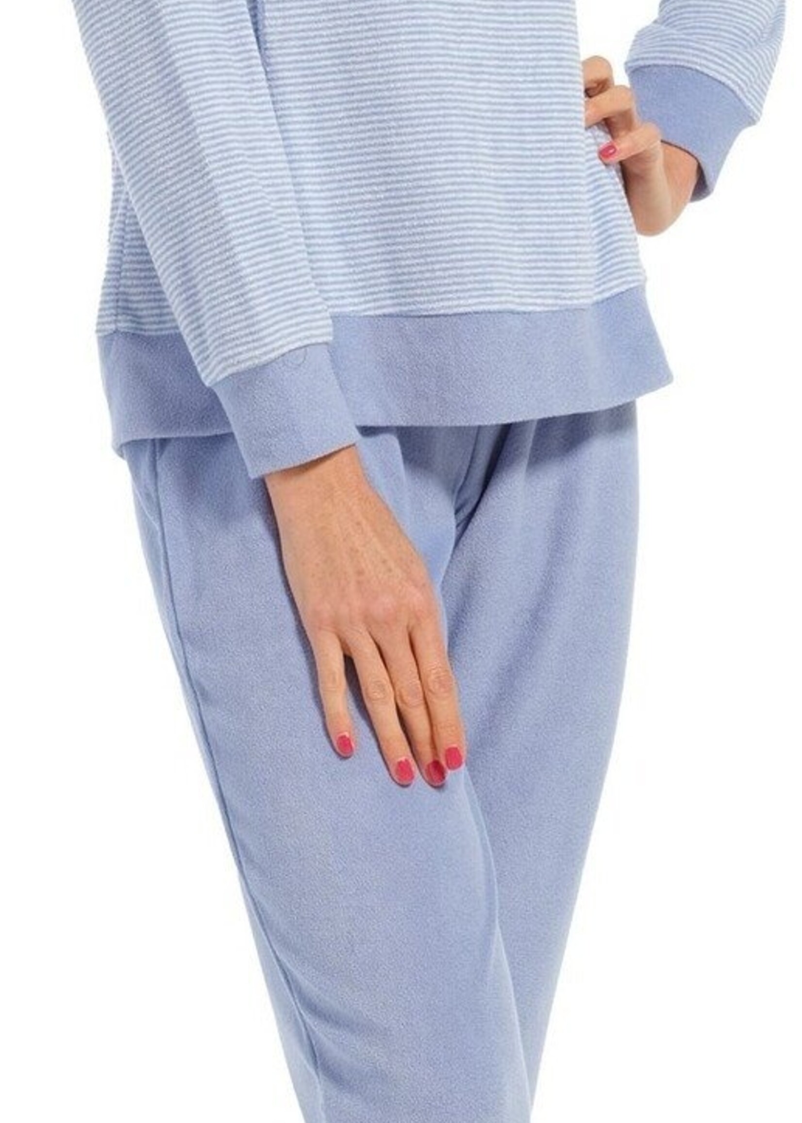 Pastunette Pastunette badstof dames pyjama - blauw