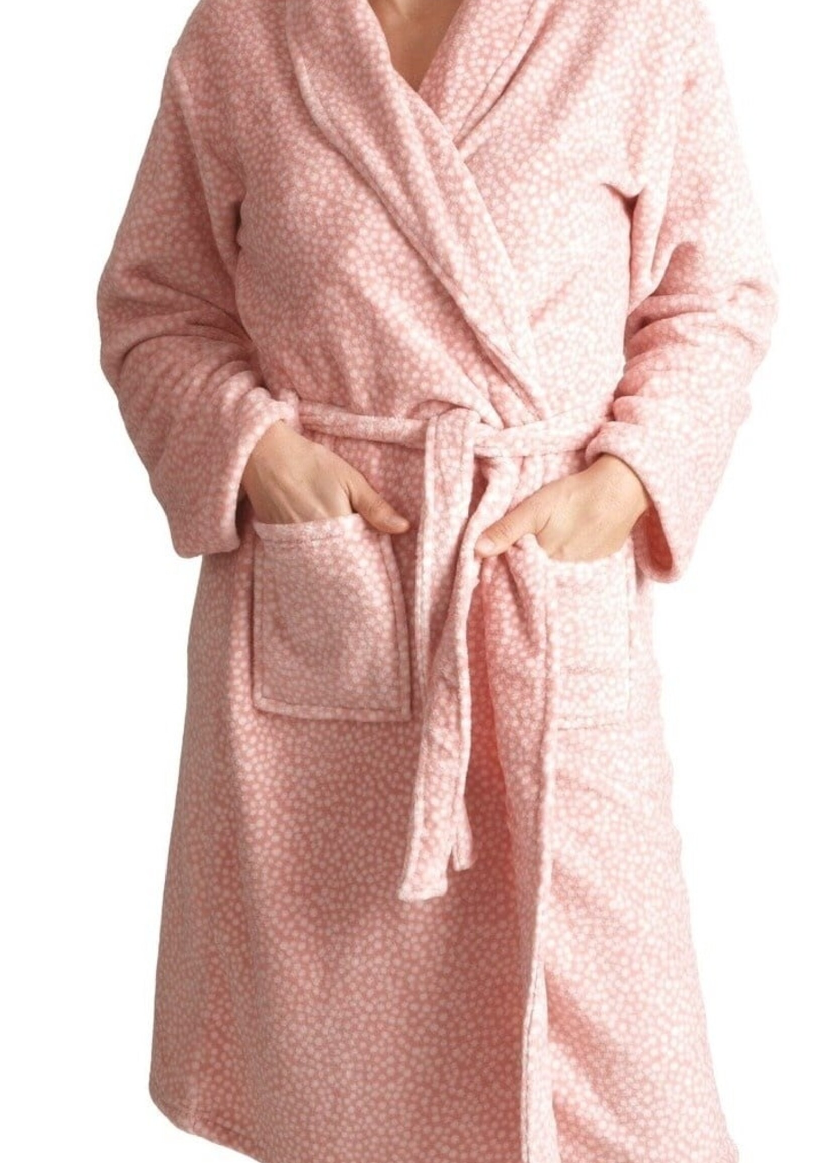 Cocodream Dames badjas roze- allover print