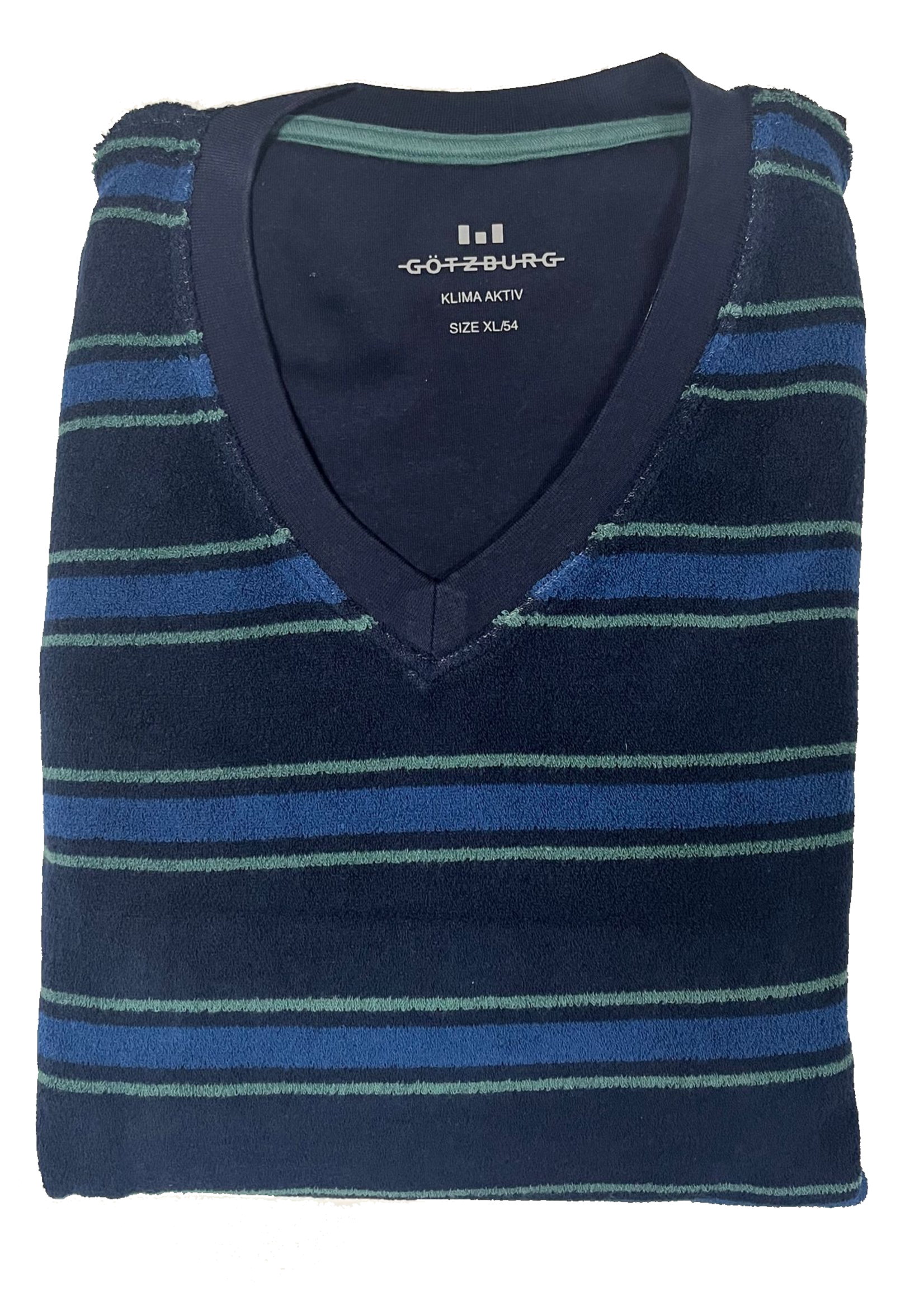 Götzburg Gotzburg badstof heren pyjama - blauw gestreept