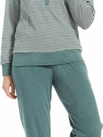 Pastunette Pastunette dames pyjama badstof - groen gestreept