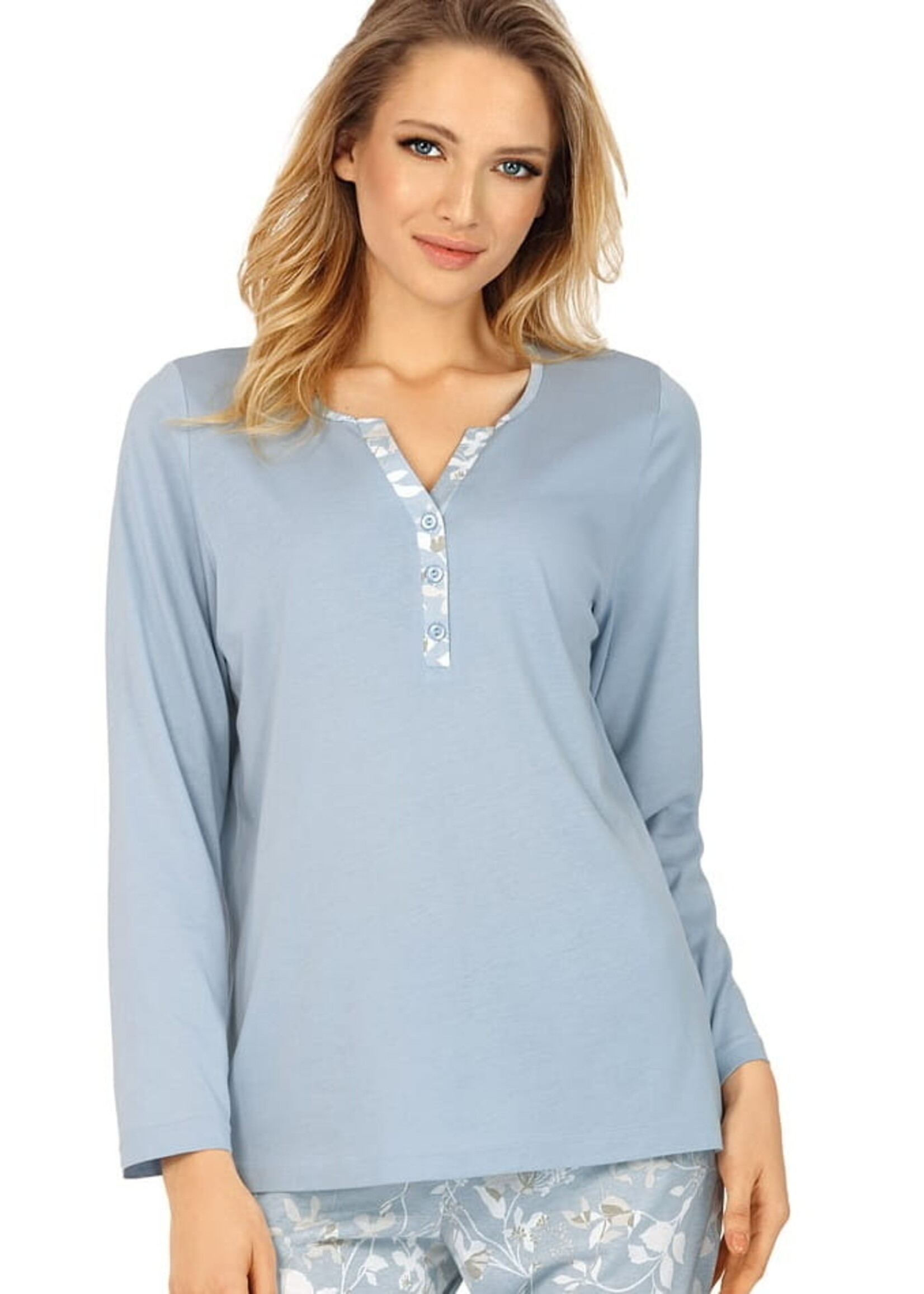 Ascafa Ascafa dames pyjama deluxe - smoky blue