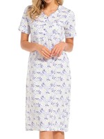 Pastunette Nachthemd dames korte mouw - blue summer